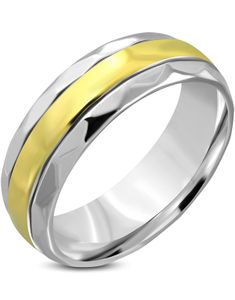 Diamond Cut - Gull- og Sølvfarget Stålring