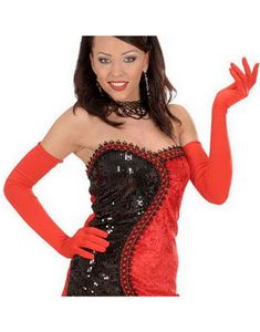 Lange Røde Hansker for Både Mann og Kvinne