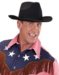 Svart Cowboyhatt med Snor