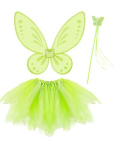 Grønt Kostymesett til Barn med Vinger, Tutu og Tryllestav