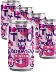 24 stk Boba Cat Taro Milk Tea - Popping Bubble/Boba Tea - Helt Brett 24x315 ml (Taiwan)