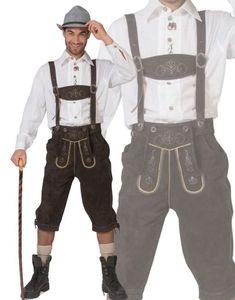 B-VARE! Autentisk Brunsvart Lederhosen i 100% Kvalitetskinn - Medium