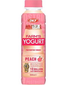 OKF Farm's Yogurt peach - Drikkeyoghurt med Ferskensmak 350 ml (Korea)