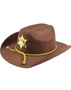 Brun Deputy Sheriff Hatt i Filt
