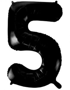 Tallet 5 - Svart JUMBO Folieballong 86 cm