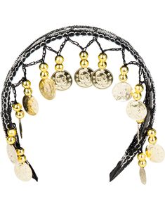 Svart Harem / Sigøyner Hårbøyle med Mynter