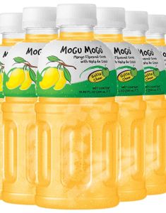 6 stk Mogu Mogu Nata De Coco Mango - Mangojuice med Kokosgelebiter 320 ml - Hel Eske (Thailand)