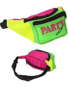 80-Talls Rosa, Grønn og Gul Magetaske Kostymetilbehør