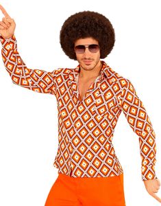 70 Talls Retro Diamonds Kostymeskjorte til Herre