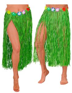 Grønn Stråkjørt med Blomsterbelte 80 cm