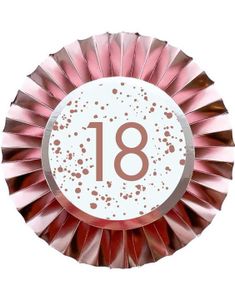 18 År - Rosegull Rosette Button/Badge