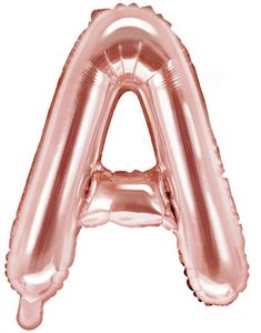 Bokstaven A - Rosegullfarget 35 cm Folieballong