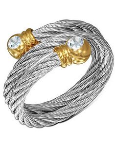 Etiopia - Sølvfarget Ring i Tvinnet Stål