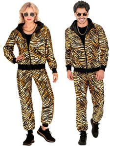 80-talls Grilldress med Skinnende Gullfarget Tigermotiv til Voksen