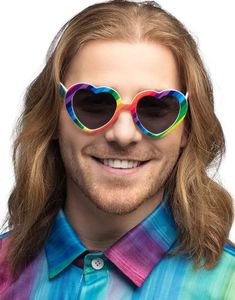 Regnbuefargede Hjerte-Kostymebriller