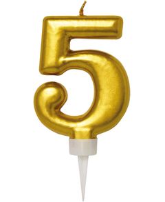 5 Tall - Gullfarget Kakelys 11 cm