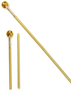 Gullfarget Pimp-Stokk med Sølvfargede Stener 92 cm