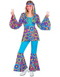 70-talls Blått Boblemønstret Kostyme til Dame