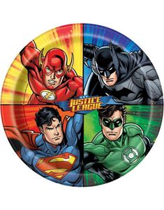8 stk Lisensiert Justice League Papptallerkener 22 cm