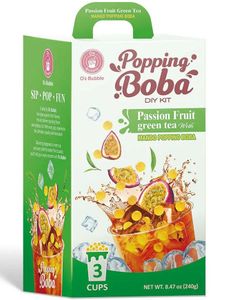 O's Bubble Popping Boba DIY Kit - Pasjonsfrukt og Grønn Te 240 gram (Taiwan)