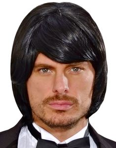 Svart Adam Deluxe Parykk - Kan Styles!