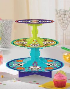 3 Etasjes Day of the Dead Muffins/Kakestativ 30cm