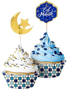 20 stk Cupcakeformer med 20 stk Kaketoppere - Eid Mubarak