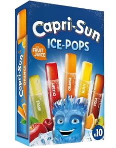 10 stk Capri-Sun Ice Pops - Saft-Is med 5 Assorterte Smaker 400 ml