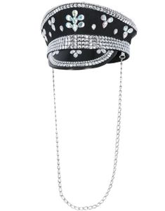 Svart Kapteinhatt med Stener og Lenker