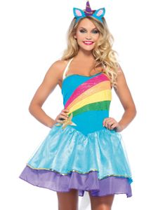 Rainbow Unicorn - Enhjørningkostyme til Dame 3 Deler