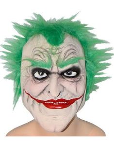 The Joker Inspirert Maske med Grønt Hår