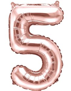 Tallet 5 - Rose Gullfarget 35 cm Folieballong